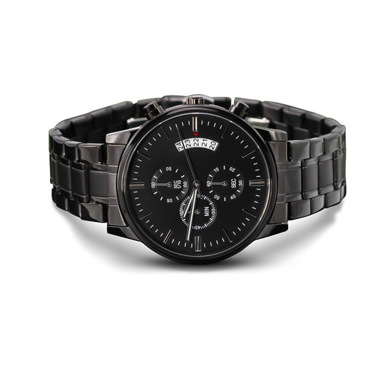 Customized Mens Black Chronograph Watch